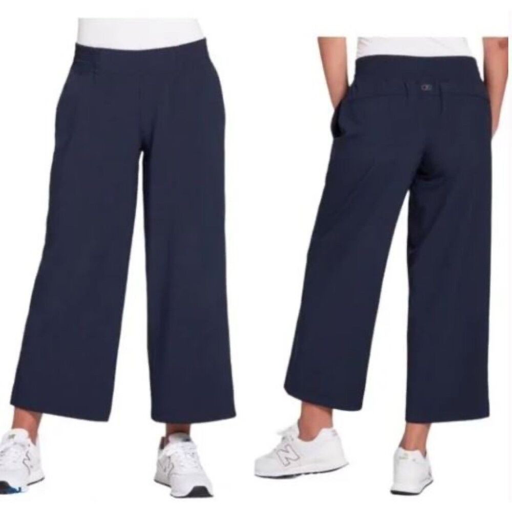 Calia by Carrie Underwood Pants Size‎ XS Journey Wide Leg Mid Rise Crop Blue
